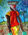mujer en texturas africana